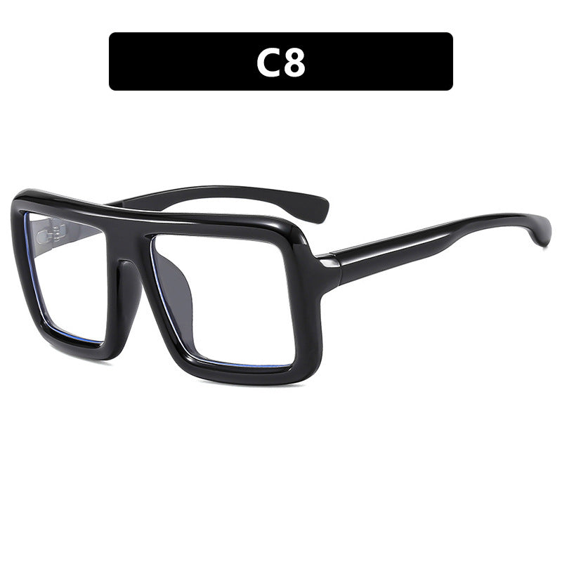 Square frame sunglasses, fashionable retro sunglasses, Instagram popular street photography trendy sunglasses for women