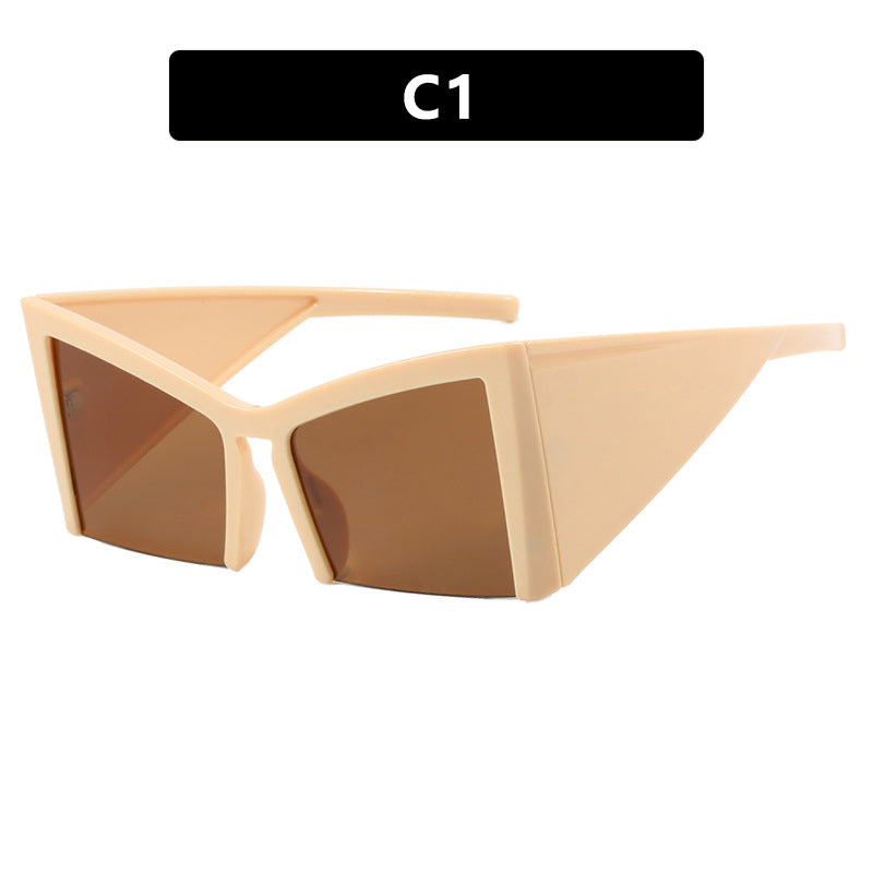 Half frame modern concave shaped sunglasses new party oversized frame sunglasses street photography sunglasses for women
