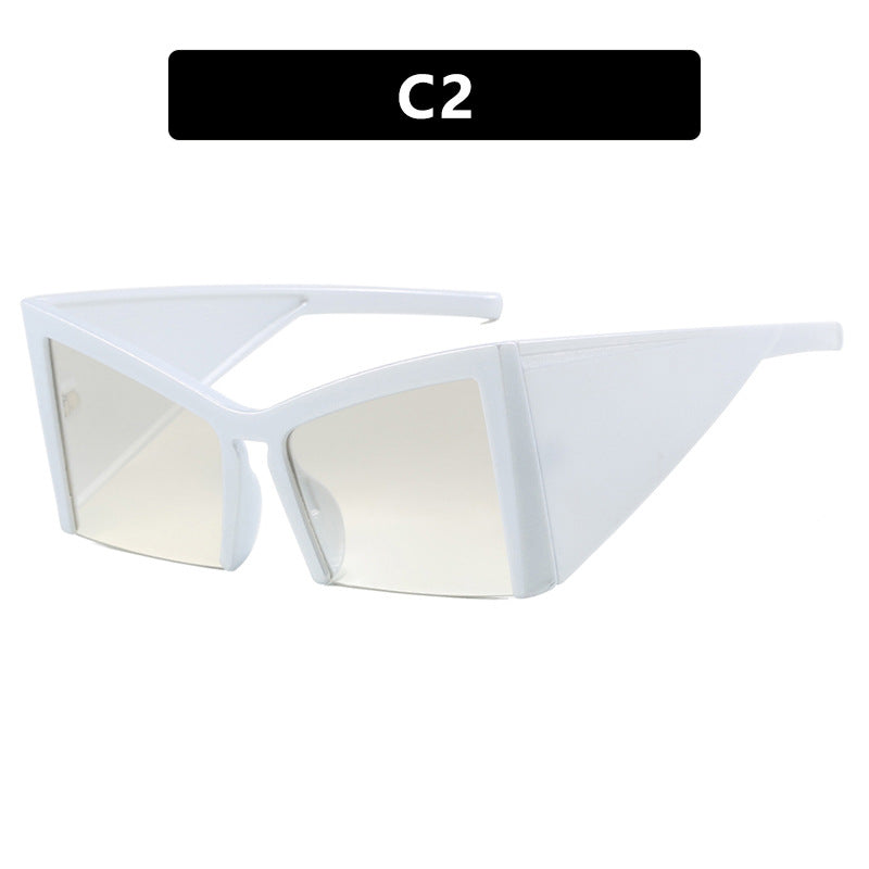 Half frame modern concave shaped sunglasses new party oversized frame sunglasses street photography sunglasses for women