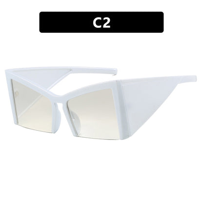 Half frame modern concave shaped sunglasses new party oversized frame sunglasses street photography sunglasses for women