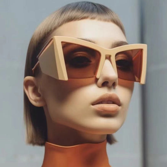 Half frame modern concave shaped sunglasses new party oversized frame sunglasses street photography sunglasses for women