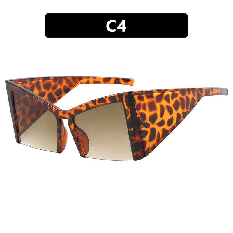 Half frame modern concave shaped sunglasses new party oversized frame sunglasses street photography sunglasses for women