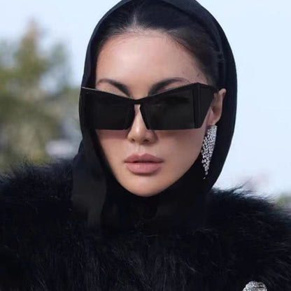 Half frame modern concave shaped sunglasses new party oversized frame sunglasses street photography sunglasses for women