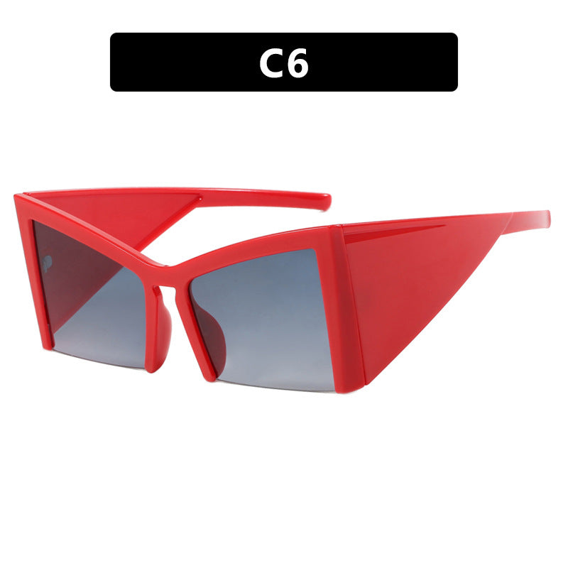 Half frame modern concave shaped sunglasses new party oversized frame sunglasses street photography sunglasses for women