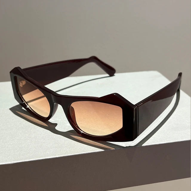 Popular Cat Ear Frame Gradient Shades Eyewear Trendy Brand Design Sun Glasses