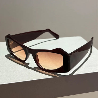 Popular Cat Ear Frame Gradient Shades Eyewear Trendy Brand Design Sun Glasses