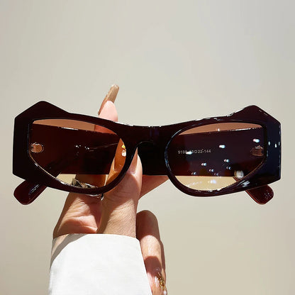 Popular Cat Ear Frame Gradient Shades Eyewear Trendy Brand Design Sun Glasses