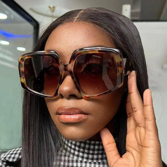 Oversized Square Brand Sunglasses Women Vintage Big Frame Women Sun Glasses Fashion Cycling Goggle Shades