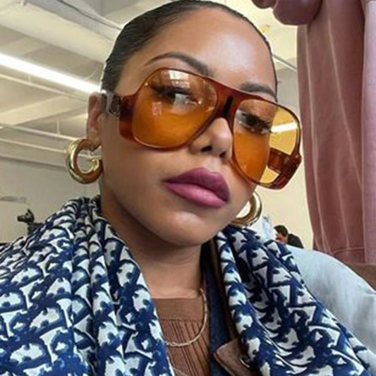 Gradient Shades For Women Oversized Pilot Sunglasses Men Luxury Brand Vintage Unique Sunglasses Female Glasses Eyewear