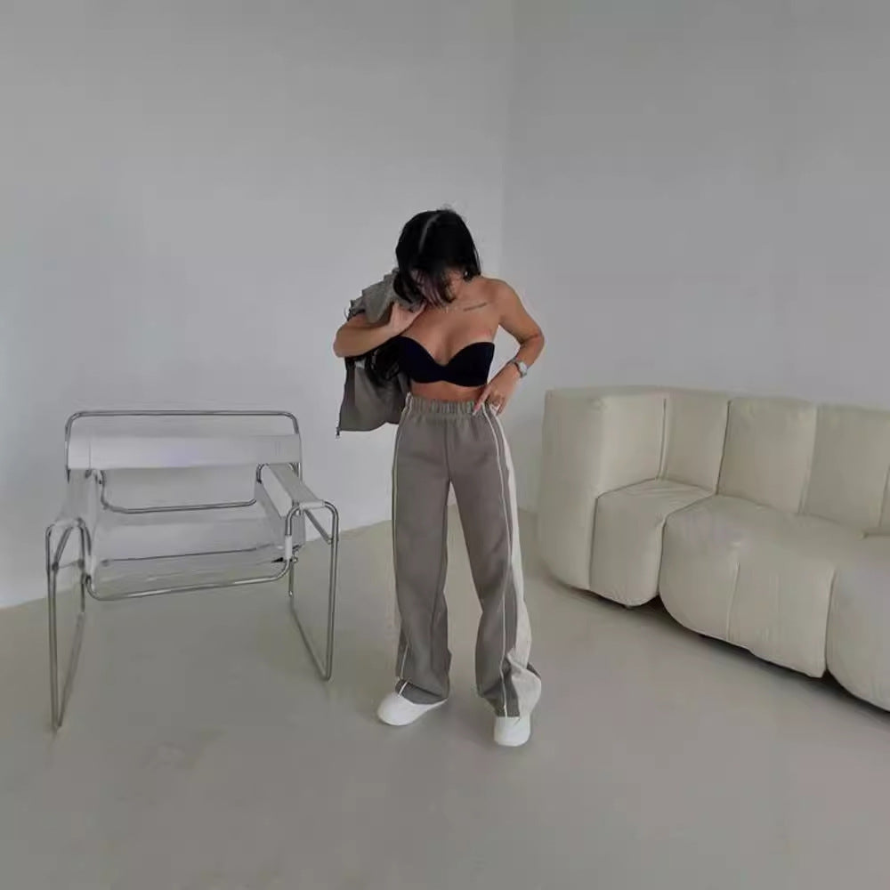 Fashion Color-Blocked Long Sleeve Sweatshirt and Pants Casual Set for Women Autumn Winter Outfit